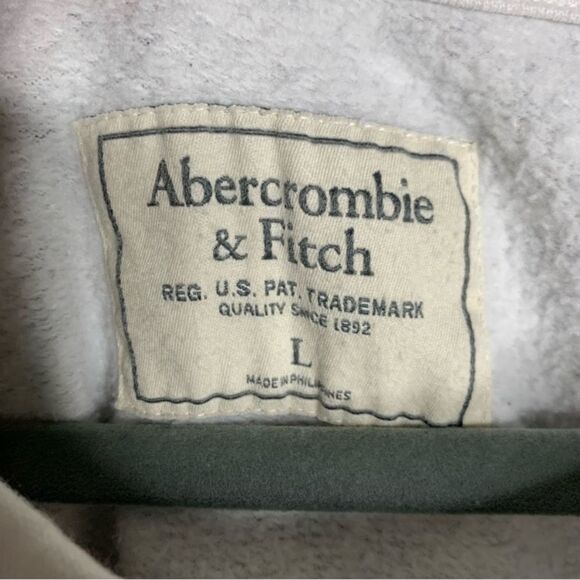 Abercrombie & Fitch Logo Pullover Sweatshirt Leopard Print White Sweater - Picture 4 of 7